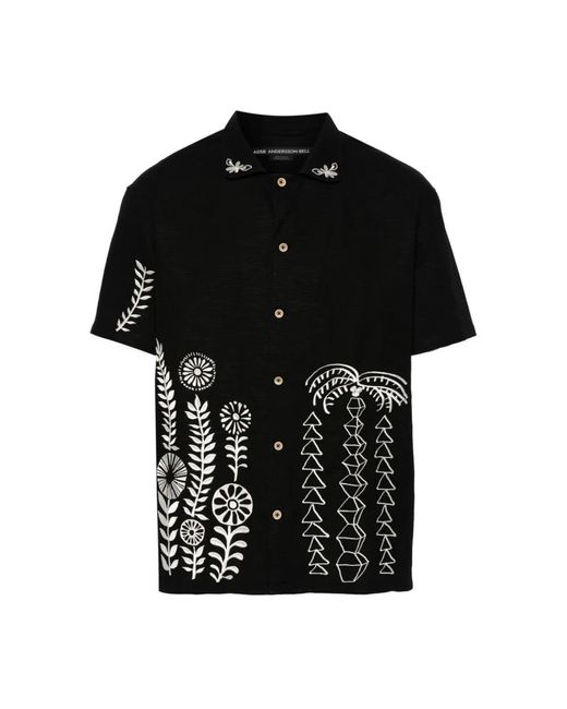ANDERSSON BELL Black Short Sleeve Shirts for men