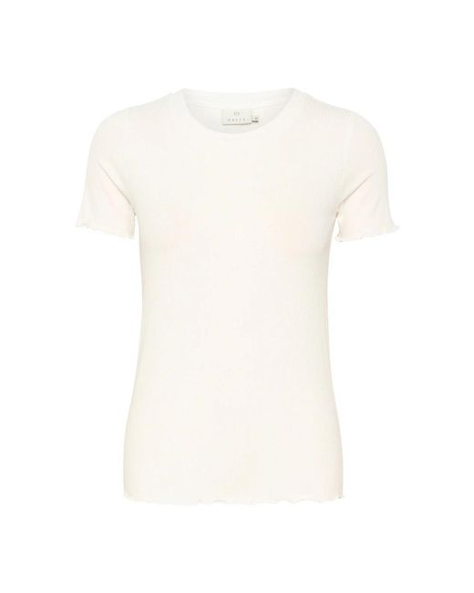 T-Shirts Kaffe de color White