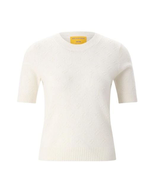 Guest In Residence White Round-Neck Knitwear