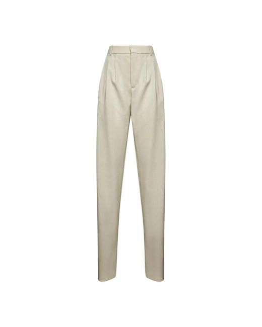 Straight Trousers Saint Laurent de color Natural