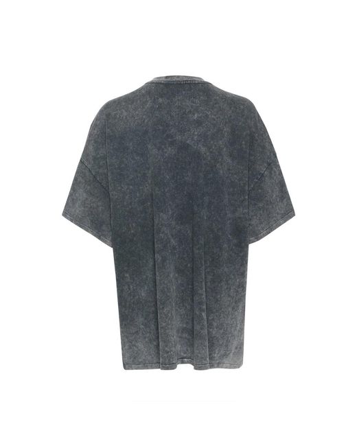 Gestuz Tops ,Grijs ,Katoen Donkergrijs Gewassen Oversized Tee Top in het Gray