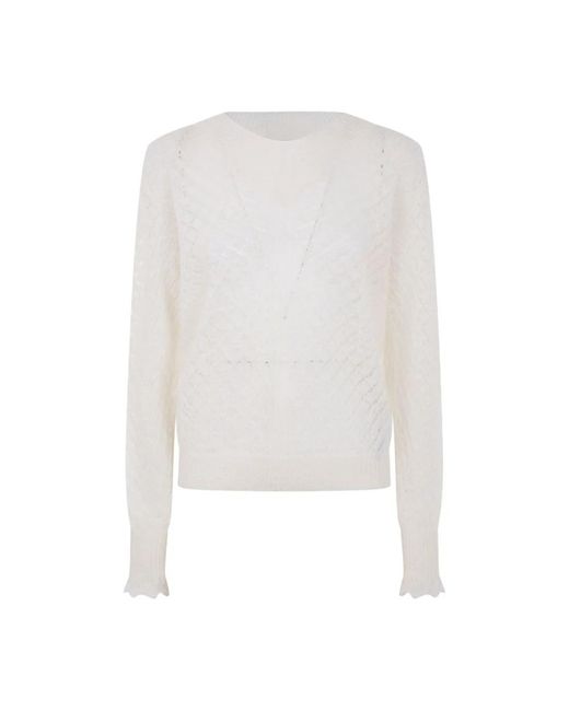 Twinset White Round-Neck Knitwear
