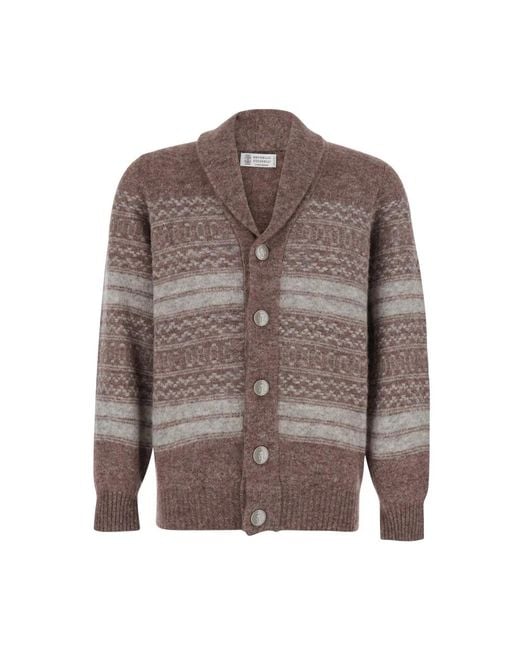Cardigans Brunello Cucinelli de hombre de color Brown