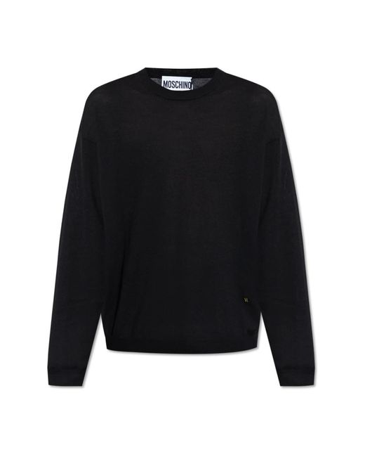 Moschino Black Round-Neck Knitwear for men