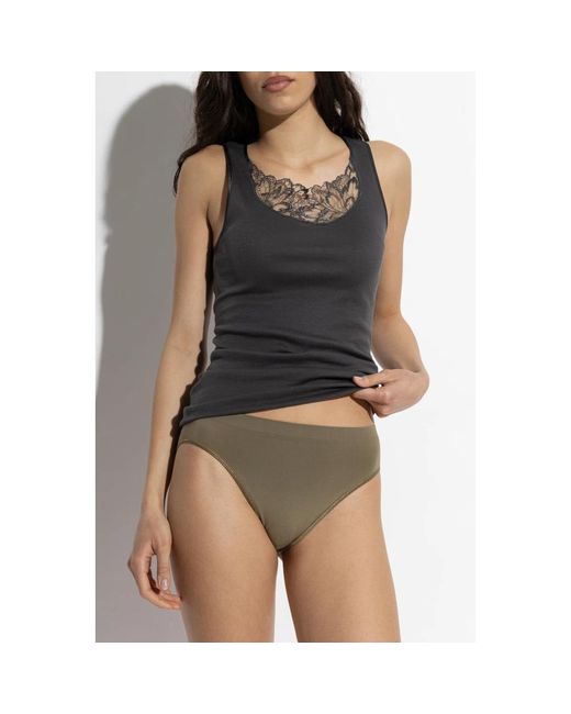 Hanro Ondergoed ,Groen ,Touch Feeling Midi Slip in het Brown