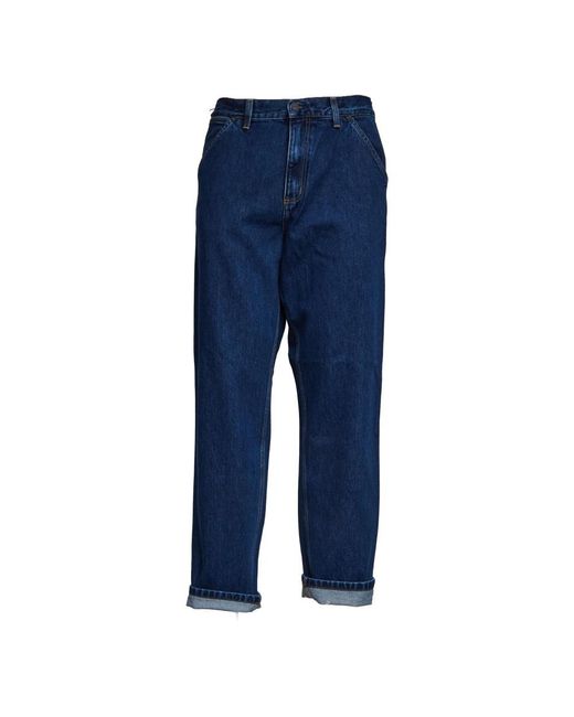 Carhartt Blue Straight Fit Jeans for men