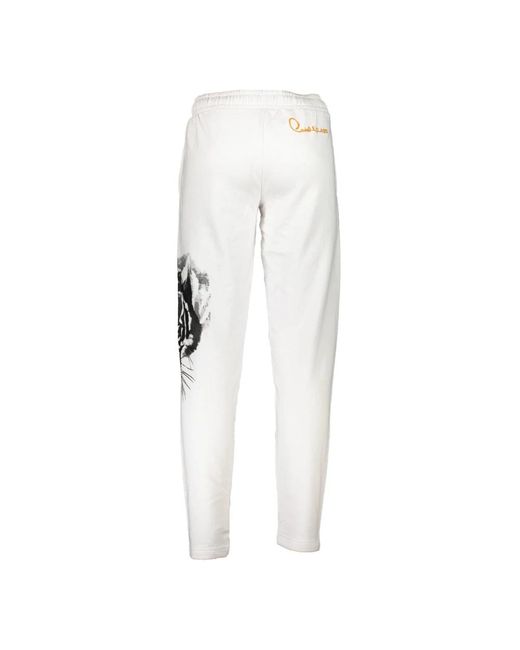 Roberto Cavalli Broeken ,Wit ,Sportieve Witte Herenbroek Met Elastische Taille in het White voor heren