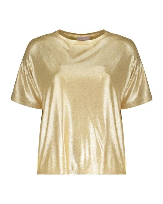 Herno Metallic Elegant Shiny Golden Blouse For Any Occasion
