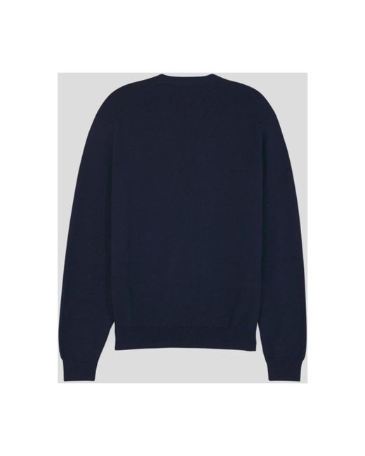 Maison Kitsuné Truien & Vesten ,Blauw ,Wol Wool Fox Cardigan in het Blue voor heren