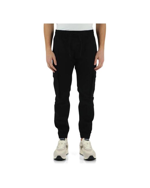 Pantaloni cargo in cotone elasticizzato di Calvin Klein in Black da Uomo