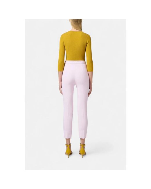 Cropped Trousers Elisabetta Franchi en coloris Purple