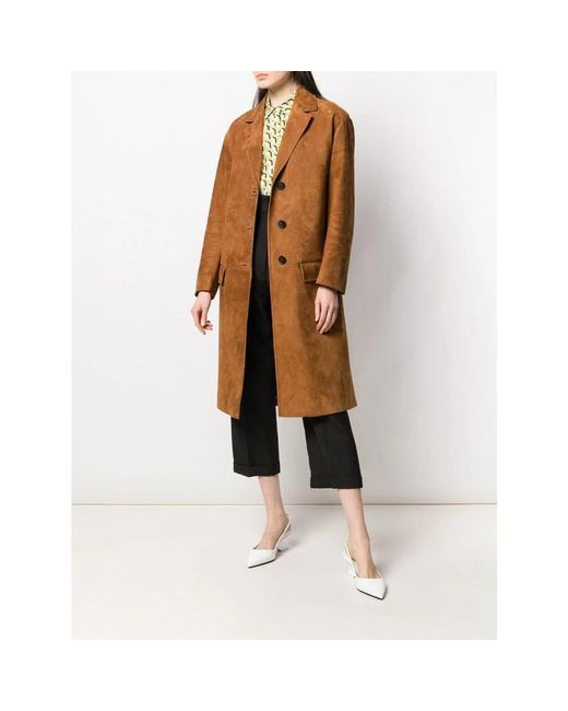 Prada Brown Single-Breasted Coats