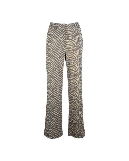 Guess Broeken ,Polyester Pantalone Wide Broeken in het Gray