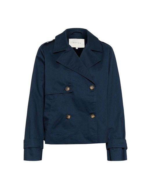 Kaffe Blue Midnight Marine Jacke Mit Breitem Kragen