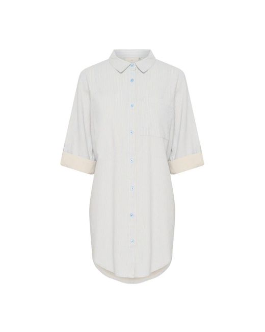 Shirts Kaffe de color White