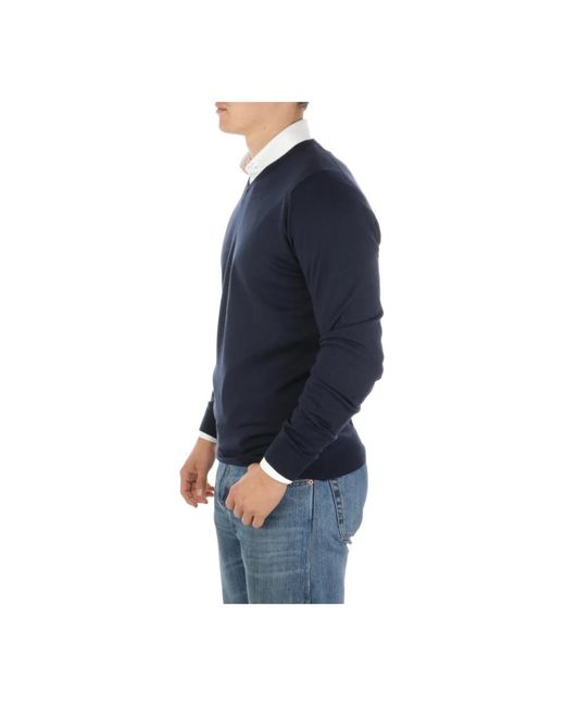 John Smedley Blue Round-Neck Knitwear for men