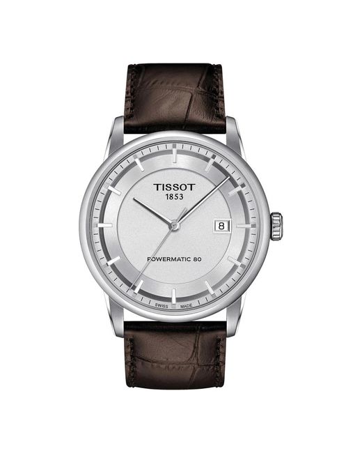 T0864071603100 - orologio meccanico luxury powermatic 80 di Tissot in Metallic da Uomo