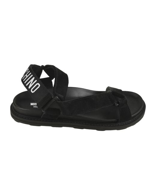 Moschino Black Flat Sandals for men