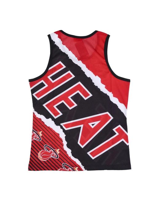 Mitchell & Ness Fitness ,Veelkleurig ,Polyester Miami Heat Tank Top Nba Jumbotron in het Red voor heren