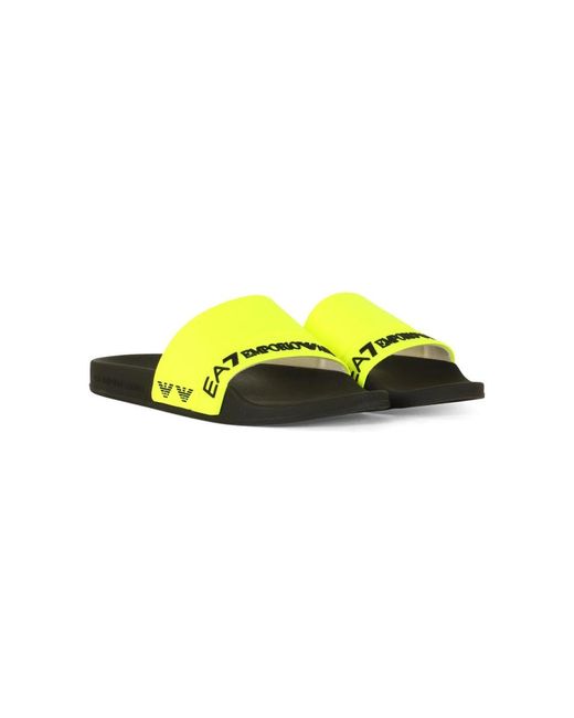 EA7 Yellow Sliders for men
