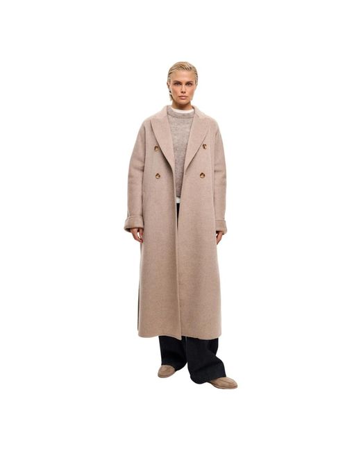 Double-Breasted Coats CESARE GASPARI de color Natural