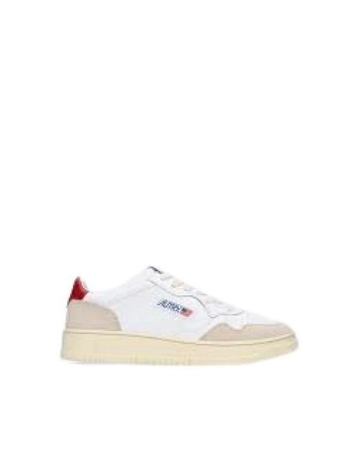 Autry Weiße Rote Low-Top-Sneakers in White für Herren