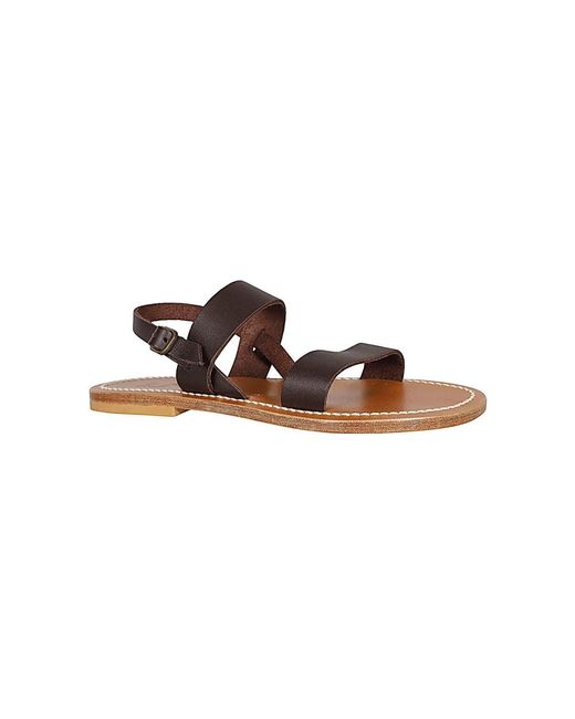 K. Jacques Brown Flat Sandals