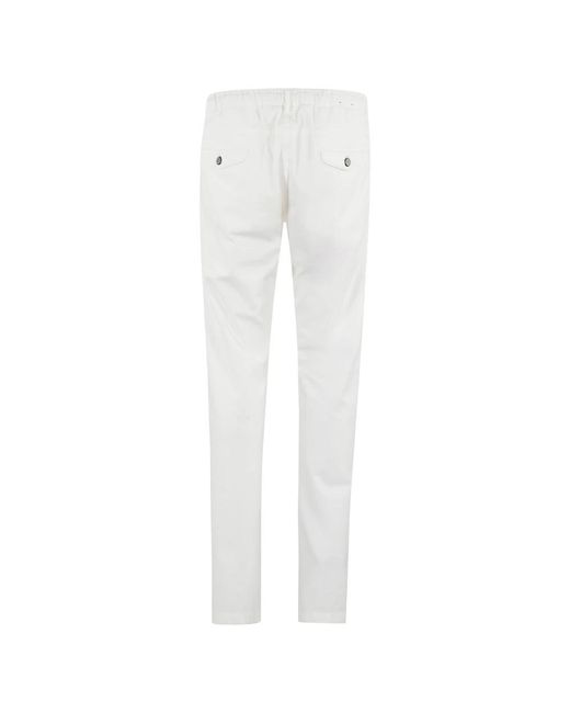 Eleventy White Slim-Fit Trousers for men