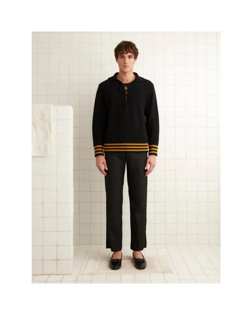 Bode Black V-Neck Knitwear for men
