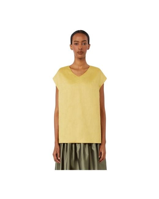 Max Mara Yellow Blouses