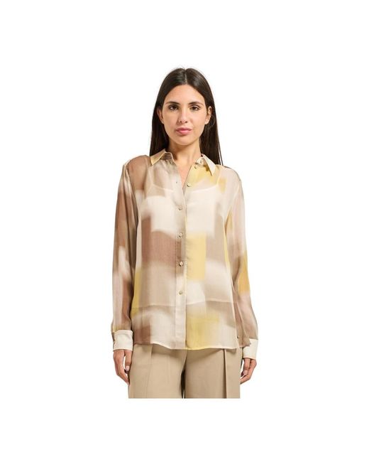 ARMANI EXCHANGE Ax Lange Mouwen Viscose Shirt in het Natural