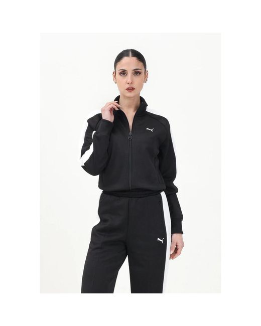 PUMA Hoodies & Sweatvesten ,Zwart ,Zwarte Zip T7 Sweater in het Black