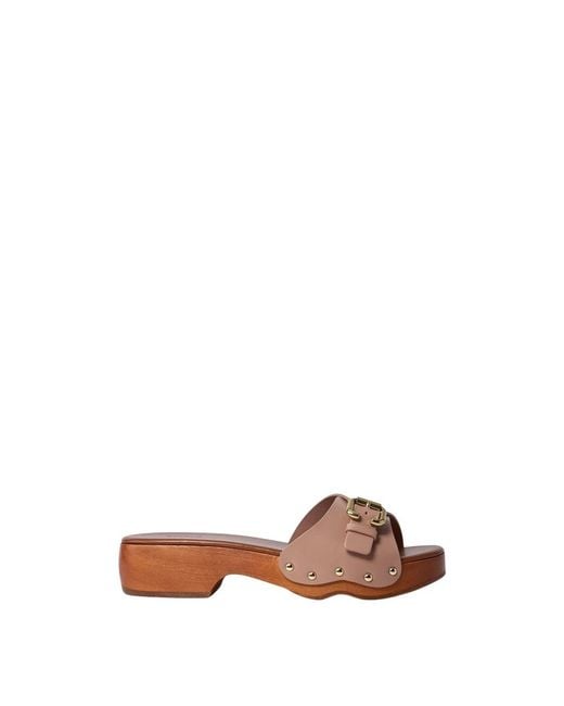 Chloé Brown Heeled Mules