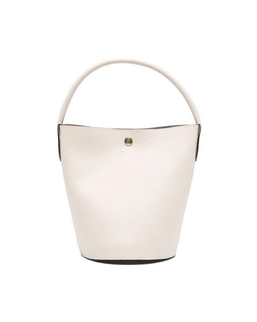 Longchamp White Leder-Eimerbeutel
