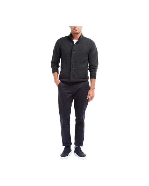 Barbour Truien & Vesten ,Grijs ,Wol Trui Met Rits En Knopen Grijs in het Black voor heren