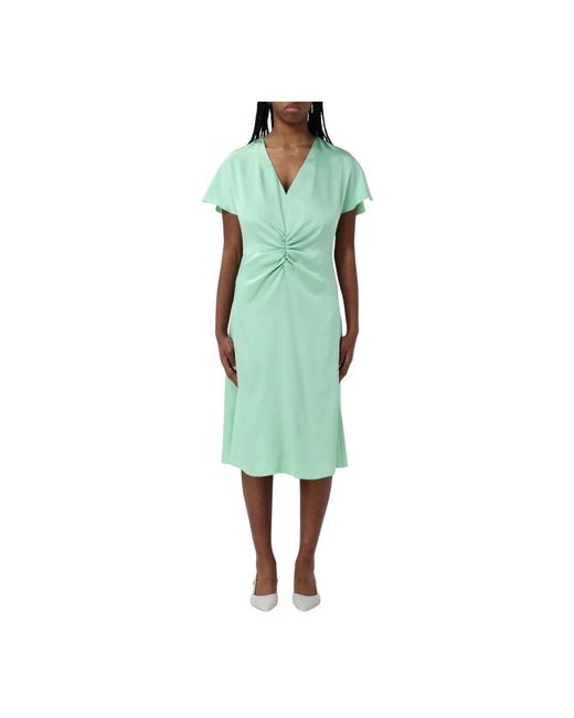 HUGO Green Mint Boss Kleid V-Ausschnitt Tailliert