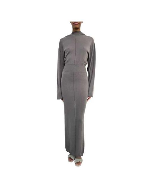 Rick Owens Gray Knitted Dresses