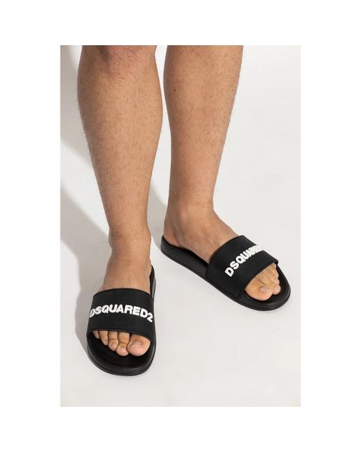 DSquared² Logo Slides in het Black voor heren