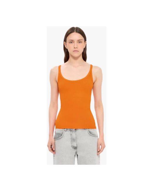 Sleeveless Tops MSGM de color Orange