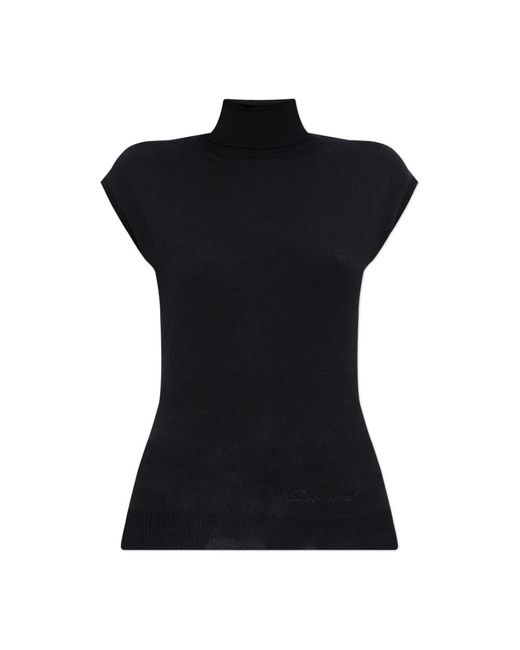DSquared² Truien & Vesten ,Zwart ,Wol Mouwloze Trui in het Black