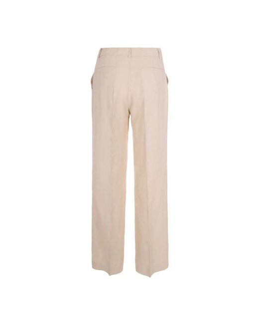P.A.R.O.S.H. Natural Straight Trousers