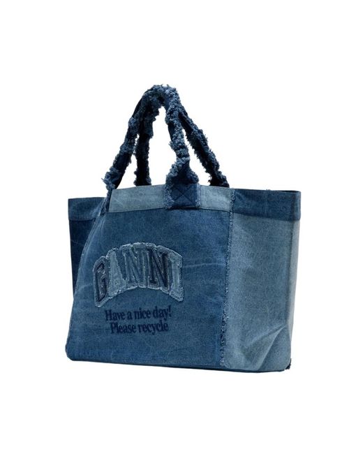 Ganni Blue Tote Bags