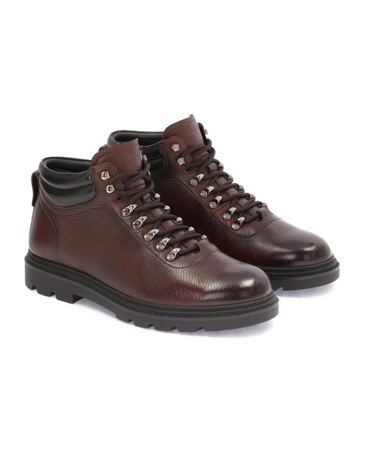 Kazar Braune Lederstiefel Mit Schnürung in Brown für Herren