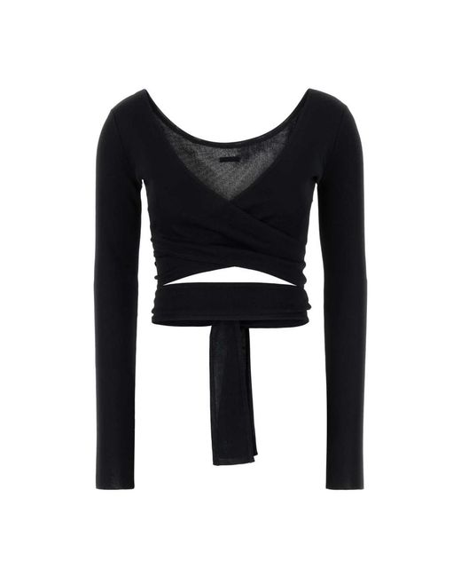 Ferragamo Black Long Sleeve T-Shirts