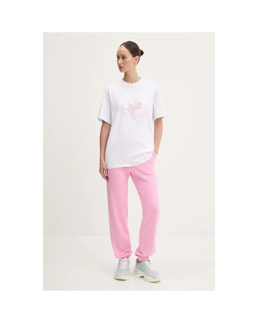 MSGM Pink Logo-Print Jogginghose
