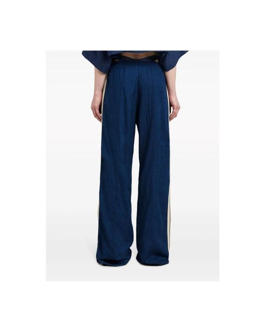 Palm Angels Blue Wide Trousers