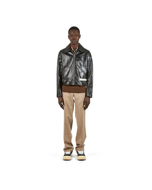 Philippe Model Black Leather Jackets for men