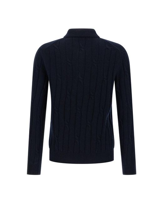Zanone Blue Round-Neck Knitwear for men