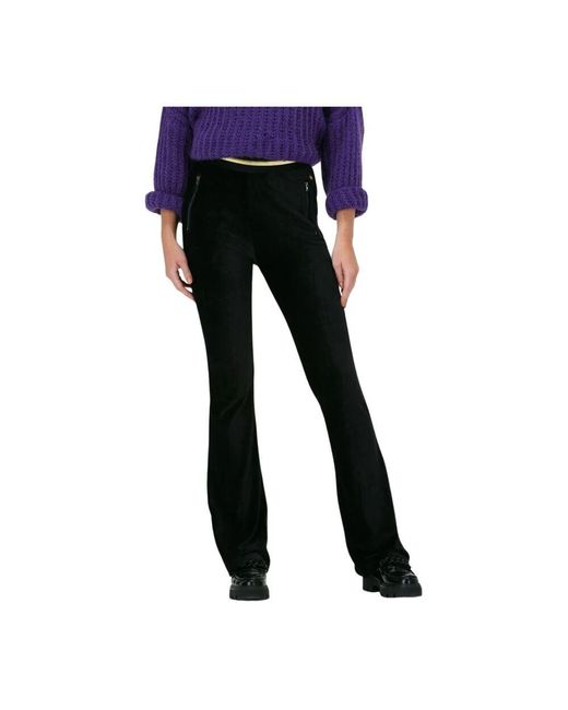 Freebird by Steven Blue Flared Lourdes Hose Schwarz