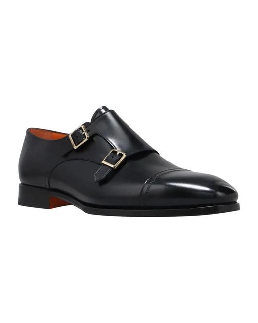 Santoni Black Dress Shoes for men